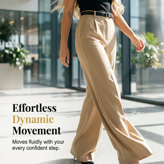 👖 LIMITED-TIME 50% OFF! ✨ Draped Wide-Leg Trousers – High-Waisted, Fluid Textile, Visually Elongating 🌿