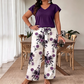 👗 LIMITED-TIME 50% OFF! ✨ Casual Printed Wide-Leg Jumpsuit with Belt – V-Neck, Waist Tie, Versatile Style 🌸