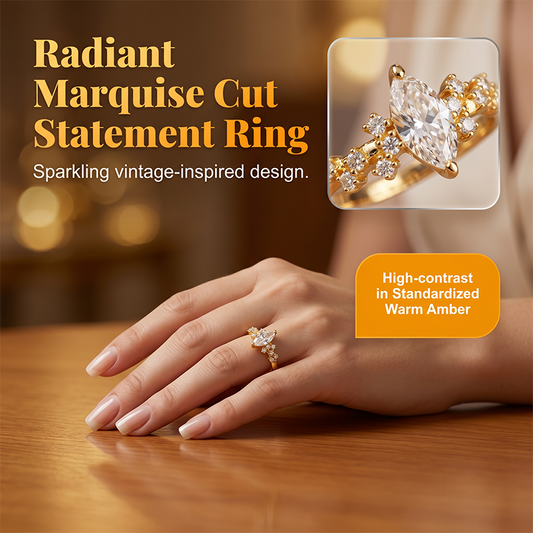 Elegant Marquise Cut Rhinestone Ring