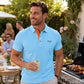 🎉 LIMITED TIME 50% OFF! 👕 Men's Breathable Short Sleeve T-Shirt – 58K+ Sold! Contrast Placket Design & High-Stretch Comfort 💨