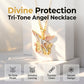 📢📢40% OFF !! ⏰Tri-Tone Angel Guardian Pendant Necklace🪽📿