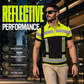 📢50% OFF! 👕Men's High Visibility Reflective Short Sleeve Shirt – Neon Blocks & Athletic Fit Cut ⏰