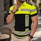 📢50% OFF! 👕Men's High Visibility Reflective Short Sleeve Shirt – Neon Blocks & Athletic Fit Cut ⏰