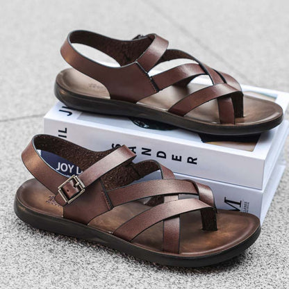 🌊Men Roman‑Style Sandals‑Soft‑Sole Summer Casual Beach‑Walking Shoes