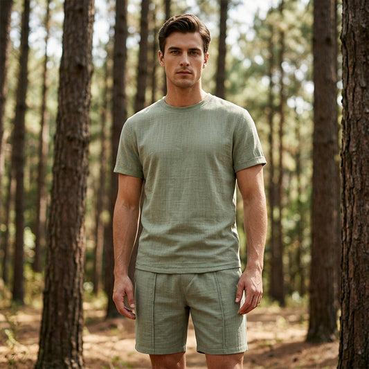 Men's Casual Lightweight T-Shirt & Shorts Set