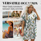 Loose Fit Short Sleeve Dress with Versatile Print Designs