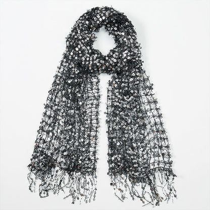 Women's Hollow-Out Sequin Tassel Headscarf