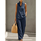 🎉 LIMITED TIME 50% OFF! 💕 Women's Minimalist Sleeveless Top & Wide-Leg Pants Set – Stand Collar & Relaxed Fit 🌸