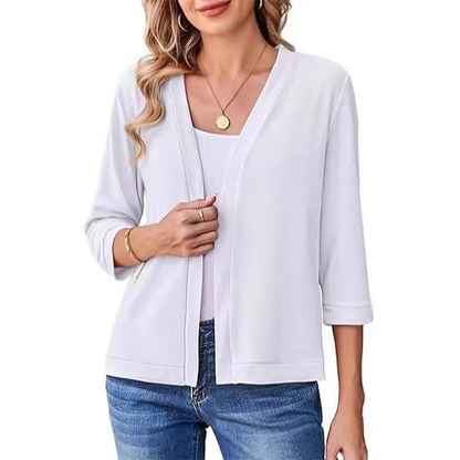🎉 LIMITED TIME 50% OFF! ✨ Women's 3/4 Sleeve Open Front Cardigan – Light Casual Knit Outerwear & Soft Premium Blend 🤎