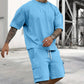 📢 LIMITED TIME 50% OFF! ⏰ Men's Casual Short Sleeve T-Shirt Shorts Set – Soft Breathable Fabric & Relaxed Fit ☀️