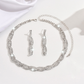 Sparkling Rhinestone Claw Chain Necklace & Earrings Set for Women