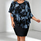 Women's Floral Print Cape Bodycon Dress