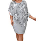 Women's Floral Print Cape Bodycon Dress