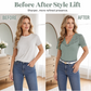 🎉 LIMITED TIME 50% OFF! 👚 Lace V-Neck Slim Top – Desk-to-Dinner Polish ✨