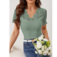 🎉 LIMITED TIME 50% OFF! 👚 Lace V-Neck Slim Top – Desk-to-Dinner Polish ✨