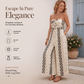 🎉 LIMITED TIME 50% OFF! 👗 Geometric Strapless Jumpsuit – Statuesque Wide-Leg Flow ✨