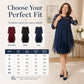 Women's Lace Splicing 3/4 Sleeve Midi Dress