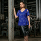 Women’s Heart Print V-Neck Top