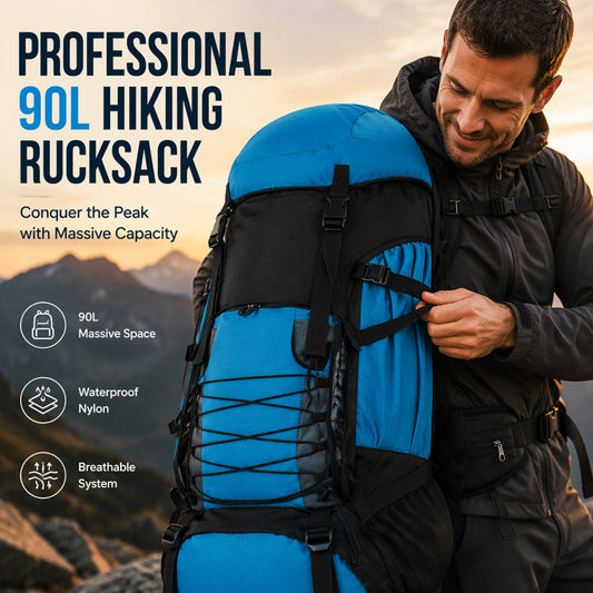🎒 50% OFF NOW! 🏔️ 90L Outdoor Hiking Backpack – Waterproof Nylon, Multi-Zone Storage & Ergonomic Support – For Camping, Trekking & Expeditions 💪