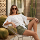 🎉 2026 Sale — Over 31,200 Sold! ⏰ Off-Shoulder Bow Blouse – Sweetheart Neckline, Summer Breeze 🎀