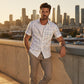 🔥 Pro-Favorite Men's Geometric Print Relaxed-Fit Button-Down Shirt – Blended Material – Breathable 👔
