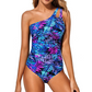 📢📢40% OFF !! ⏰Women's One-Shoulder Ruched One-Piece Swimsuit