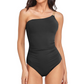 📢📢40% OFF !! ⏰Women's One-Shoulder Ruched One-Piece Swimsuit