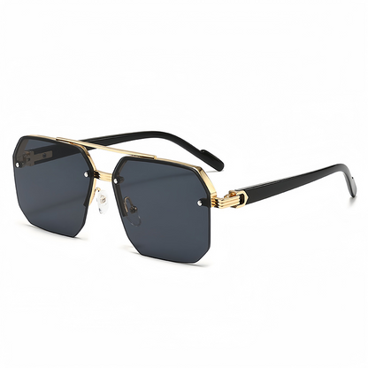 🎉 2026 Sale — Over 36,200 Sold 🔥 Men Geometric Polygon Sunglasses – UV400 Double Bridge Shades 🕶️