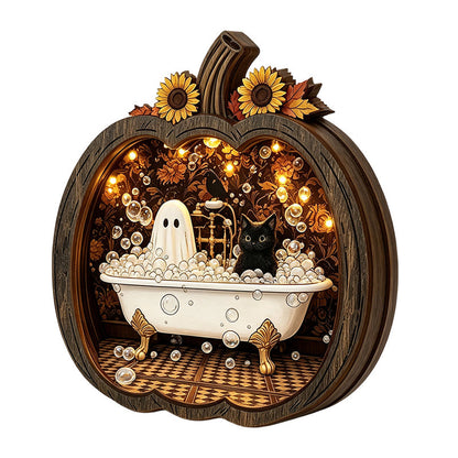 🎉 LIMITED TIME 50% OFF! 🎃 Halloween Wooden Pumpkin Tabletop Decor – Double-Layer Wood Construction with Festive Charm 🍂