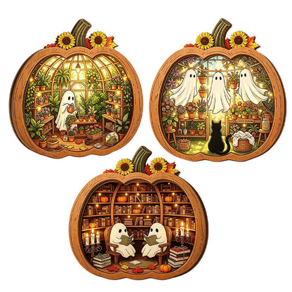 🎉 LIMITED TIME 50% OFF! 🎃 Halloween Wooden Pumpkin Tabletop Decor – Double-Layer Wood Construction with Festive Charm 🍂