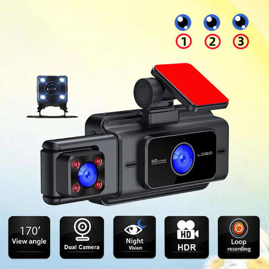 📢📢50% OFF !! ⏰Vehicle Night Vision 3- Channel Dash Camera
