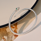 🎉 LIMITED TIME 50% OFF! 🐍 Vintage Snake Bangle Bracelet – Adjustable Open Cuff with Textured Scale Details & Green Eye Accents ✨