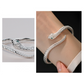 🎉 LIMITED TIME 50% OFF! 🐍 Vintage Snake Bangle Bracelet – Adjustable Open Cuff with Textured Scale Details & Green Eye Accents ✨