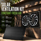 Solar Powered Fan, Solar Fan for Shed, Chicken Coop, Greenhouse, Outside with Two 5In Fans Exhaust Intake Mounting Way and Installation Kits