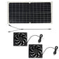 Solar Powered Fan, Solar Fan for Shed, Chicken Coop, Greenhouse, Outside with Two 5In Fans Exhaust Intake Mounting Way and Installation Kits