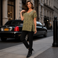 Women's Leopard Print Loose V-Neck T-Shirt