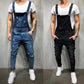 Men's Denim Overalls Distressed Ripped Bib Jumpsuits