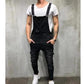 Men's Denim Overalls Distressed Ripped Bib Jumpsuits