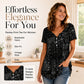 Women's Plus-Size V-Neck Top – Soft & Breathable Pattern Design