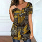 Women's Plus-Size V-Neck Top – Soft & Breathable Pattern Design