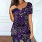 Women's Plus-Size V-Neck Top – Soft & Breathable Pattern Design
