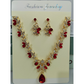 Sparkling Teardrop Pendant Necklace and Earrings Set