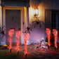 Halloween Garden Decor Skeleton Hands & Skull LED Floor Lamp Set