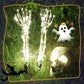 Halloween Garden Decor Skeleton Hands & Skull LED Floor Lamp Set