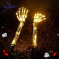 Halloween Garden Decor Skeleton Hands & Skull LED Floor Lamp Set