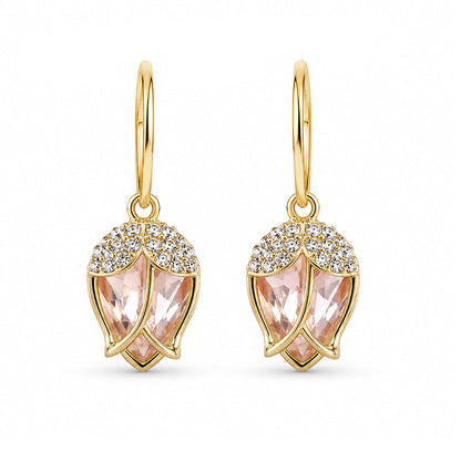 🌹 2026 Sale — Over 22 100 Sold!💎 Elegant Rosebud C‑Shaped Hoop Earrings