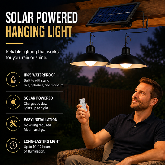 📢📢50% OFF !! ⏰Waterproof Outdoor Solar-Powered Hanging Light