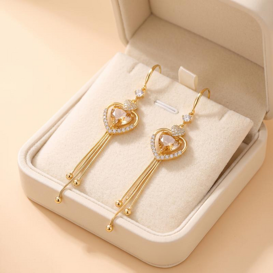 🎉 2026 Sale — Over 25,400 Sold!✨ Statement Heart Tassel Earrings