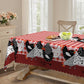 🐓 LIMITED TIME 50% OFF! ❤️ Farmhouse Rooster Tablecloth – Red Buffalo Plaid Chicken Table Cover, Spill Proof & Scalloped Lace Edge ✨
