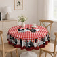 🐓 LIMITED TIME 50% OFF! ❤️ Farmhouse Rooster Tablecloth – Red Buffalo Plaid Chicken Table Cover, Spill Proof & Scalloped Lace Edge ✨